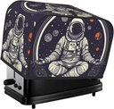 2 Slice Toaster Covers Bread Machine Cover Quilted Dustproof Fingerprint Protectors Small Washable Appliance Cover Astronaut Sitting In Yoga Chakra Bread Maker Dust Protection Universal Size