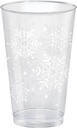 Amscan Clear Snowflake Printed Tumblers - 16 oz (Pack of 26) - Durable Plastic Design - Perfect for Winter Holidays, Parties & Events