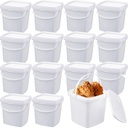 TINSKY 16 Pcs Plastic Deli Containers with Lids Ice Cream Containers Buckets Square Food Storage Containers Freezer Safe for Kitchen Party Drinks Snacks Fruits Desserts (67 Oz/ 2 Qt / 0.5 Gallon)