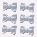Indian Shelf 6 Pieces Ceramic Grey Bow Drawer Knobs for Kitchen Cabinet Hardware Tie Nursery Door Decorative Kids Dresser Knobs Pulls Premium Vintage