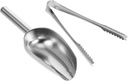PRETYZOOM Ergonomic Ice Tongs Scoops Stainless Steel Utility Scoops for Restaurant Buffet and Home Dishwasher Safe