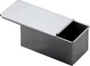 Silver 95x190x95mm Square Bread 1 Loaf Steel Aluminum Plated Sliding Lid Tiger Crown 2383