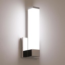 12 Watt Modern LED Dimmable Wall Sconce, Up and Down Light Fixture in Chrome Cool White, Hardwired Bedroom Light for Hallways, Bedrooms, Living Room - Indoor Wall Lights