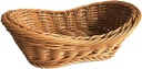 Woven Breads Baskets, Oval Small Fruit Baskets Stackable Plastic Wicker Baskets for Serving Vegetables, Kitchen, Restaurant, Outdoor, Imitation Rattan Brown