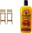 Christopher Knight Home Tundra Outdoor Foldable Wood Barstool Set (2-Pcs Set) and Howard SWAX16 Outdoor Furniture Wax, 16 Fl Oz