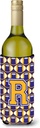 Caroline's Treasures CJ1064-RLITERK Letter R Football Purple and Gold Wine Bottle Hugger Bottle Cooler Sleeve Hugger Machine Washable Collapsible Insulator Beverage Insulated Holder
