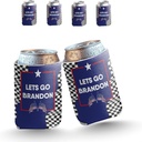 VictoryStore Let’s Go Brandon Can Coolers – Set of 6 Funny Drink Sleeves – Fits 12–16 oz Cans & Bottles – Printed in USA – Reusable and Foldable