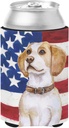 Caroline's Treasures BB9686CC Beagle Patriotic Can or Bottle Hugger Cooler Washable Drink Sleeve Collapsible Beverage Insulated Holder, Can Hugger, Multicolor