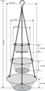 3-Tier Wire Fruit Hanging Basket, Vegetable Kitchen Storage Basket, Iron Wire Black (Basket2024)