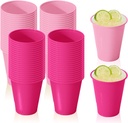 120 Pack Disposable Plastic Cups, Heavy Duty 12 Ounce Drinking Party Cup in Assorted Colors for Wedding Birthday Party and Everyday Use (Hot Pink ＆ Pink)