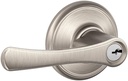 Schlage F51a Vla 619 Avila Keyed Entry Panic Proof Door Lever, Satin Nickel