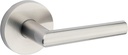 Kwikset 91540-003 Milan Door Handle Lever with Modern Contemporary Slim Round Design for Home Hallway or Closet Passage in Satin Nickel