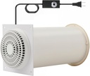 Through-the-Wall Ventilation Fan Exhaust Fan White Cover 6-inch Diameter Vent with 11.8 inch Length 180 CFM