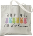 Teacher Easter Gifts Tote Bag, Medium (15" x 13.3") White, Women's Teacher Appreciation Gifts, Reusable Grocery Shopping Bags