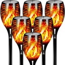 Otdair 96 LED Solar Lights Outdoor Upgraded 6 Pack, 43" Tall & Super Larger Size, Waterproof Solar Torch Light with Flickering Flame, 2200mAh Solar Tiki Torches Decoration Lights, for Path Yard Garden