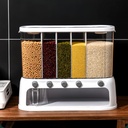 food-grade plastic grain storage container with multi-compartment design - perfect for organizing rice, beans, and bread in your kitchen