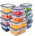 4PCS Food Storage Containers with Lids Airtight, 170/400/700/1200ml, Leakproof Containers Set for Kitchen Storage, Microwave/Dishwasher Safe, Square