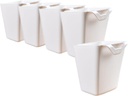 Rikyo 5 Pack White Hanging Cup Holder,Rolling Cart Accessories,4.75“Wall Organizer,Plant Containers,Storage Bucket,Artificial Plant/Plant Pot or Make Up Pencil Holder for Home Office,Kitchen Decor