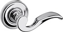 Baldwin 5152.LDM 5152 Left Handed Non-Turning One-Sided Dummy Door Lever with 5048 Rose from The Estate Collection - Polished Chrome