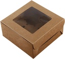 Hemoton 10pcs Kraft Paper Cupcake Box Insert Cavities Windowed Bakery Dessert Containers for Parties Weddings and Showers Food-grade Safe