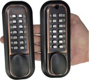 All-Weather Double Keypad Mechanical Keyless Latch Door Lock (Oil Rubbed Bronze)