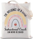 ZJXHPO Instructional Coach Appreciation Gift Instructional Coach Tote Bag Educator Staff Reusable Grocery Shopping Bag