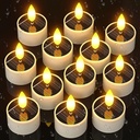 SoulBay Solar Tea Lights Outdoor Waterproof, 12 pcs 1.5" D x 2.1" Reusable Dusk to Dawn Flickering Small LED Tealight Candles, Flameless Votive Candle for Lanterns Patio Garden Camping Décor