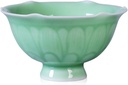 Celadon Kung Fu Teacups 2.5-Ounce Intaglio with Lotus Sake Cups (Green)