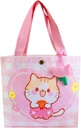 Cute Small Cat Canvas Bag for Kids Button Closure Cat Tote Bag for Girls Women Small Reusable Grocery Bag Kawaii Shopping Bag Outdoor