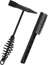 Chipping Hammer and Wire Brush Set – 10.6 in Heavy Duty Welding Hammer with Spring Handle and Steel Bristle Brush, Welding Tools and Accessories for Weld Slag Removal