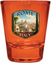 R and R Imports Rome Italy Design C Souvenir Full Color 2oz Shot Glass Orange Single