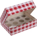 Creative Converting Cupcake Box, Red Gingham