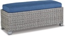 Signature Design by Ashley Naples Beach Casual Outdoor Bench with Cushion, Light Gray & Blue