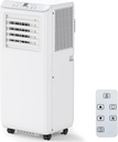 8000 BTU Portable Air Conditioner - 3-in-1 Cooling, Fan & Dehumidifier for Rooms up to 350 Sq.Ft, Quiet Operation with Remote Control, 24-Hour Timer, Ideal for Bedrooms, Offices, Dorms
