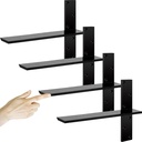 3/8" Thick Heavy-Duty Floating Shower Bench Brackets -18" L x 2.5" W Wall Mount Bracket, Free Hanging T Shelf Support Brackets for Vanity, Granite Countertops, Dishwashers,Bench Seats (4-Pack)