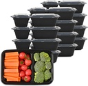 Sports Festival Meal Prep Containers Microwave Safe 16 Pack 2 Compartment with Lids, Food Storage Reusable, Stackable Bento Box, BPA Free, Freezer, Dishwasher Safe (32 oz)