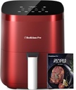 Air Fryer, Beelicious 8-in-1 Smart Compact 4QT Air Fryers, Shake Reminder,450°F Digital Airfryer with Flavor-Lock Tech,Tempered Glass Display, Dishwasher-Safe & Nonstick,Fit for 1-3 People, Red