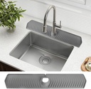 Enhanced 30" X 5.7" Silicone Sink Splash Guard Mat for Kitchen and Bathroom: Sink Faucet Mat, Sink Drain Pad, and Faucet Handle Drip Catcher Tray with Sink Sponge Holder