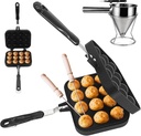 12 Holes Takoyaki Grill Pan, Non Stick Takoyakii Maker W, 4 Cm Waffle Maker Pan Aluminum Plate With Anti-scald Handle