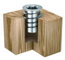 RAMPA® Made in DE Threaded Steel Insert (50 pcs.) with hex Drive and Sealing Collar 1/4-20" Internal Thread (d), 12mm Diameter (D) X 18mm Length (L) Works Best in All Wood Materials and substrates