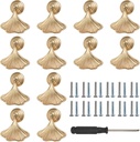 6 Pcs Ginkgo Leaf Drawer Knobs, Golden Drop Pendant Pull Handle, Unique Hardware Pulls for Wardrobe Cupboard Closets Dresser Drawers Door Knob Handles, with Screws and Screwdriver (6)