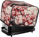 2 Slice Toaster Cover with Two Pockets for Storing knife Super Soft Appliance Cover Japanese Floral Cherry Blossom Dust Cover for Kitchen Small Oven Cover Kitchen Bread Machine Protector Cover
