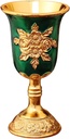 European Wine Goblet Gold Goblet Cup Creative Retro Gifts Small Metal Wine Cup Goblet Wine Glass Cup, for Anniversary Decor, Green