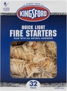 Kingsford Quick Light Fire Starters | Wooden Fire Starters Made with All Natural Hardwood for Grilling, Campfires, & Outdoor Fireplaces | 32 Count Fire Starter Rolls