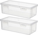 2Pcs Transparent Kitchen Bread Storage Box with Airtight Seal Medium Loaf Organizer for Homemade Bread Condiments and Fridge Food Storage Drop Pantry Container