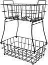 Zerodeko 2tier Metal Fruit Storage Stand Elegant Basket for Kitchen and Living Room for Organizing Vegetables and Snacks