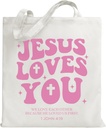 Jesus Loves You Christian FAith Canvas Tote Bag for Woman, Christian Gifts for Woman Friends BFF