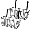 HEALLILY 2pcs Multi-function Hanging Basket Wire Baskets for Bathroom Kitchen Closet Iron Storage for Organizing
