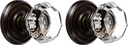 Emtek 8050-OT-US10B Old Town Clear Crystal Dummy Door Knob, Regular Rosette, Oil Rubbed Bronze, Set of 2
