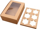 VALINK Cupcake Boxes, Cupcake Containers,2/4/6 Holes Kraft Paper Cupcake Packing Box Muffin Wedding Party Case Holder Box (10PCS)